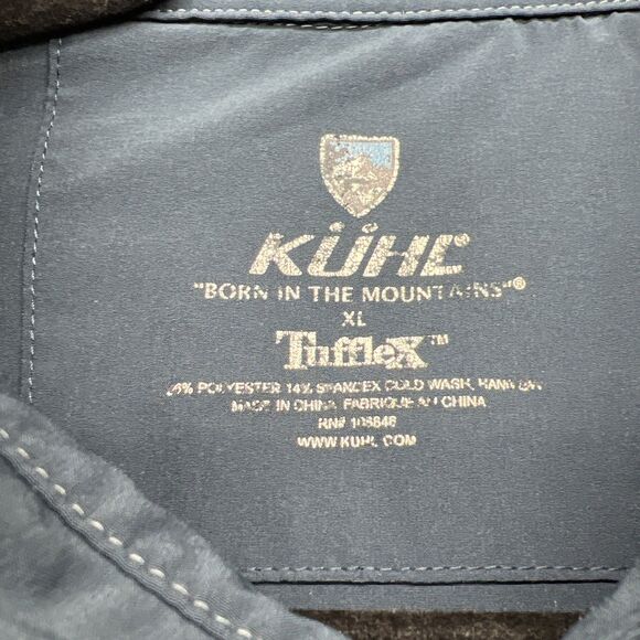 KUHL Men's Renegade Tufflex Navy Blue Short Sleeve Stretch Performance Shirt XL - Picture 5 of 11